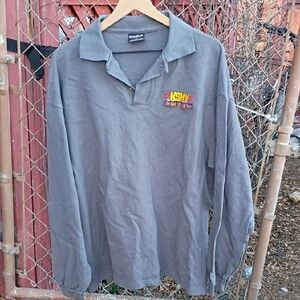 KSWH Gray Long Sleeve Polo Shirt